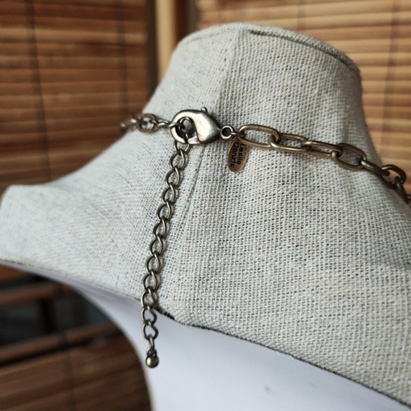 Leslie Danzis Signed Clear Rhinestone Statement Necklace Brass Tone Baguettes - Picture 4 of 15